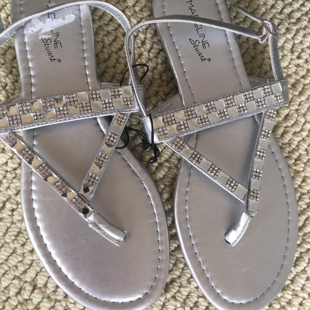 Madeline Stuart Silver Stone Sandals